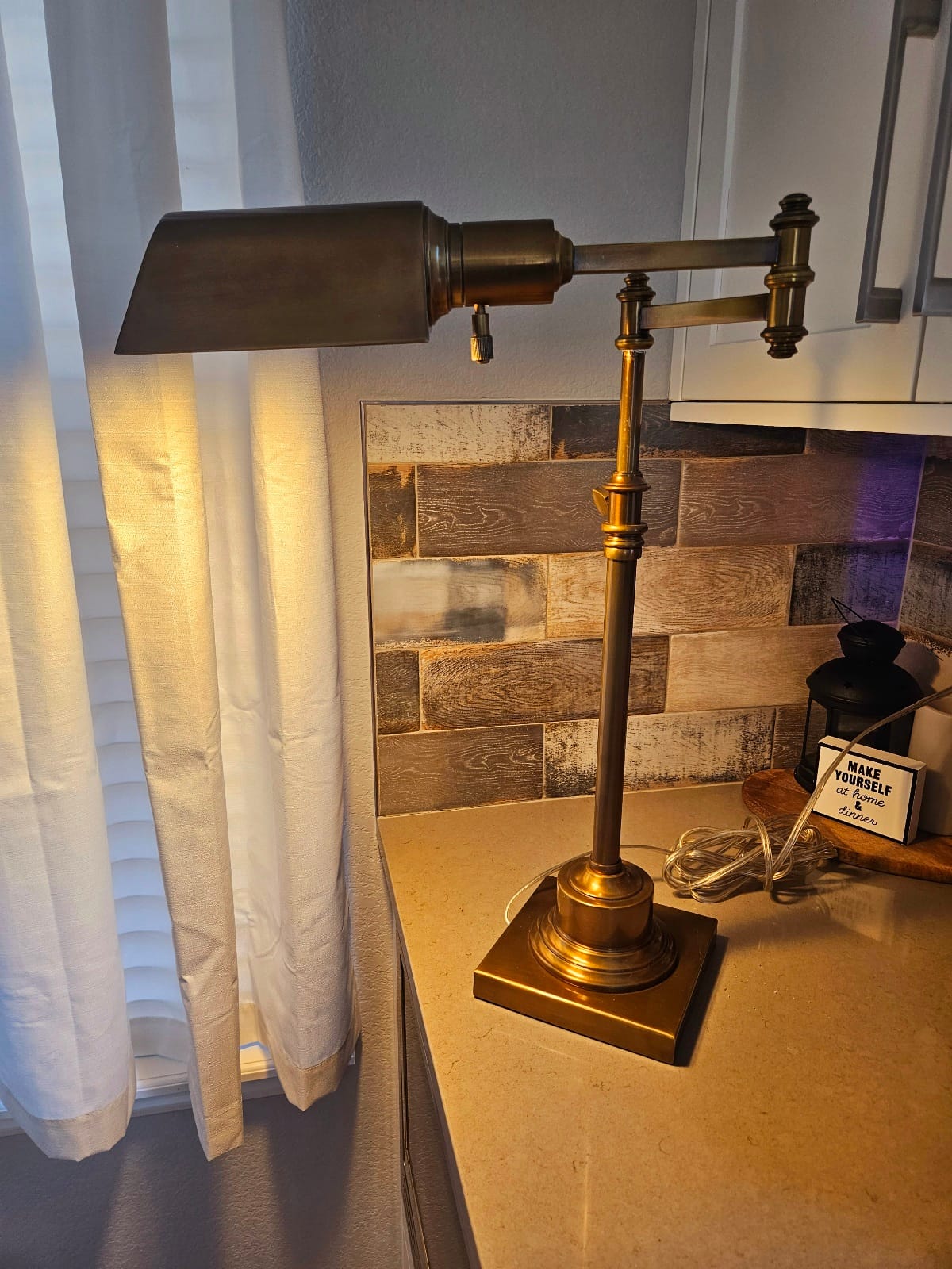 Restoration Hardware Brass Office Lamp - Damaged