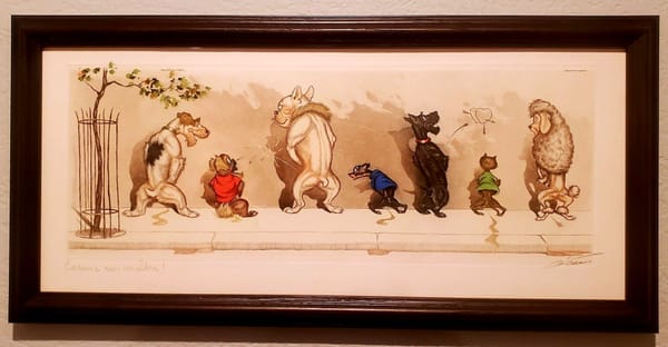 Boris O’Klein, Dirty Dogs of Paris Original Signed Etchings Framed